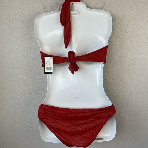 NWT Kenneth Cole New York Burnt Orange Metallic Bikini Size M 32 B/C - Picture 5 of 8
